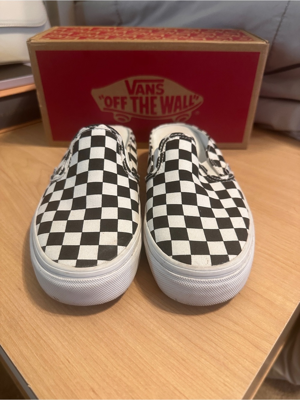 Vans Checkerboard Slip-On Sneakers - Black, White - Picture 2 of 6